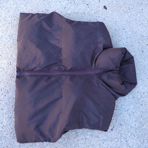 PLT Plus Cropped Puffer Vest XL Brown Utility Gorpcore Quilted Zip Front - Picture 6 of 16